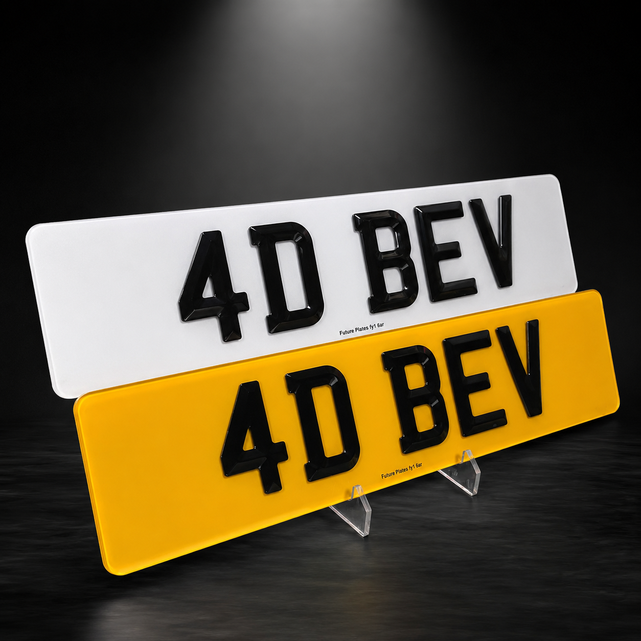 4D Bevelled number plates, front and rear pair