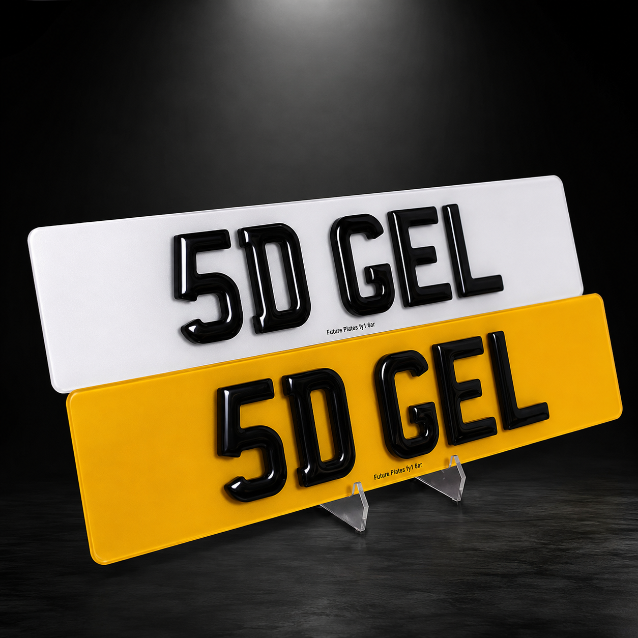 5D Gel number plates, front and rear pair
