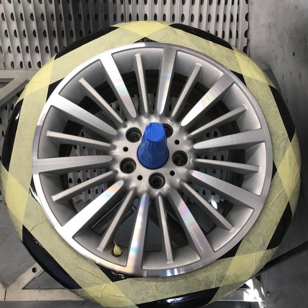 Freshly machined alloy wheel ready for lacquer