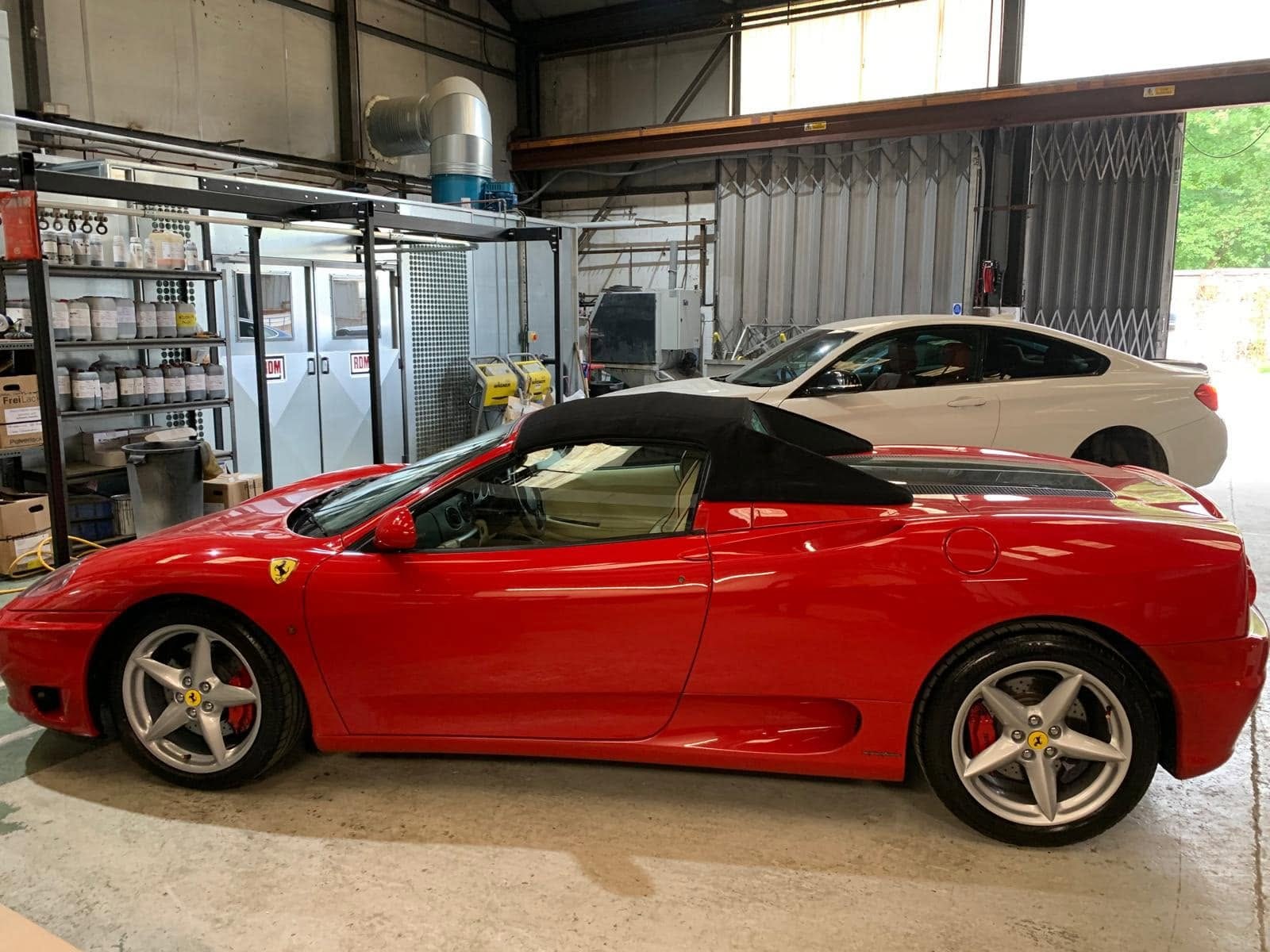 Ferrari with completed refurbished alloy wheels